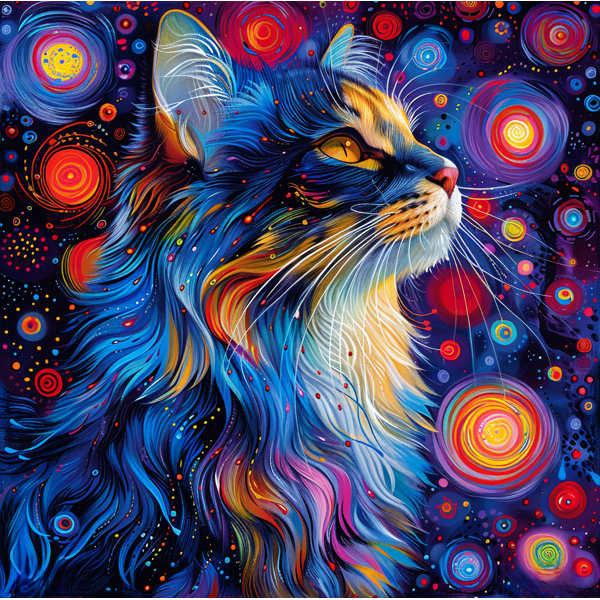 Celestial Cat Constellation Digital Image