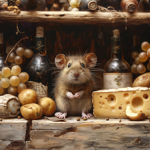 French Feast Mouse Canvas