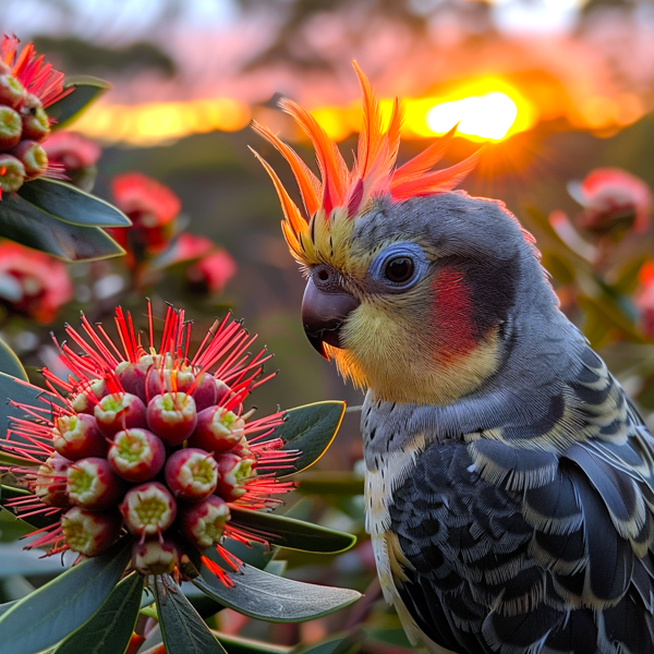 Outback Cockatiel Charm Museum-Quality Matte Paper Poster with Hanger