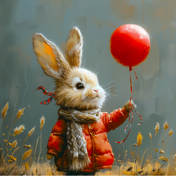 Balloon Bunny Adventure Canvas